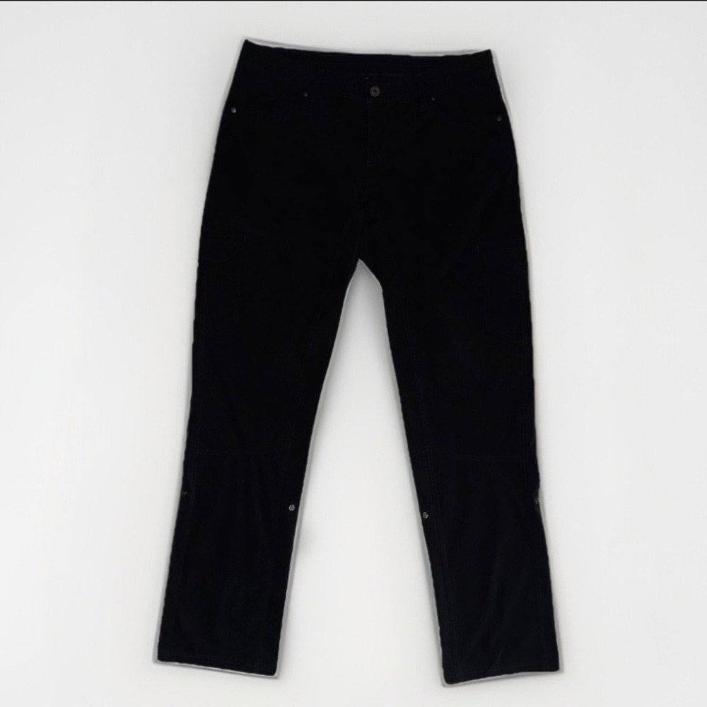 Kuhl Cargo Pants 14R Black Ankle Convertible Crop Ripstop Snap Pockets 6495 Hike